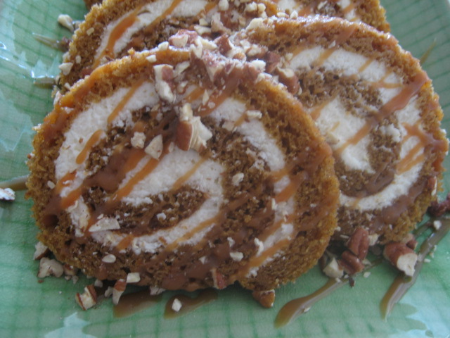 with caramel and pecans